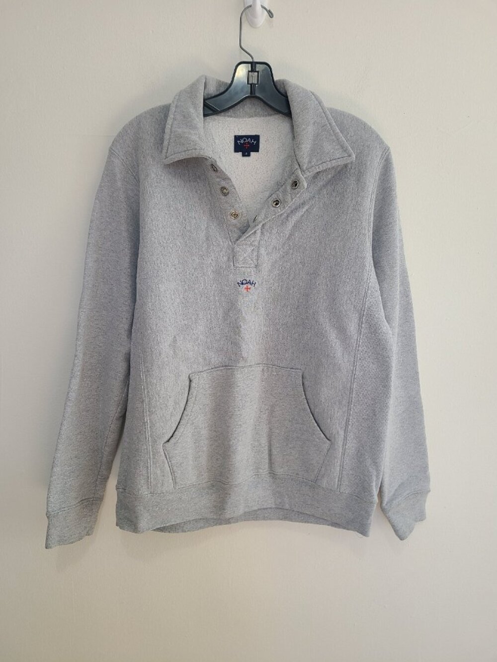 Noah Coaches Collar Pullover Sweatshirt Gray size S